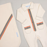 Macacão e Manta - Tricotil - Chess - Bege